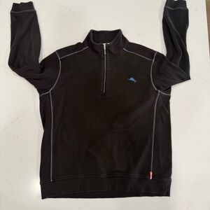 Tommy Bahama Men’s Antigua Cove Half Zip Sweatshirt Black Large